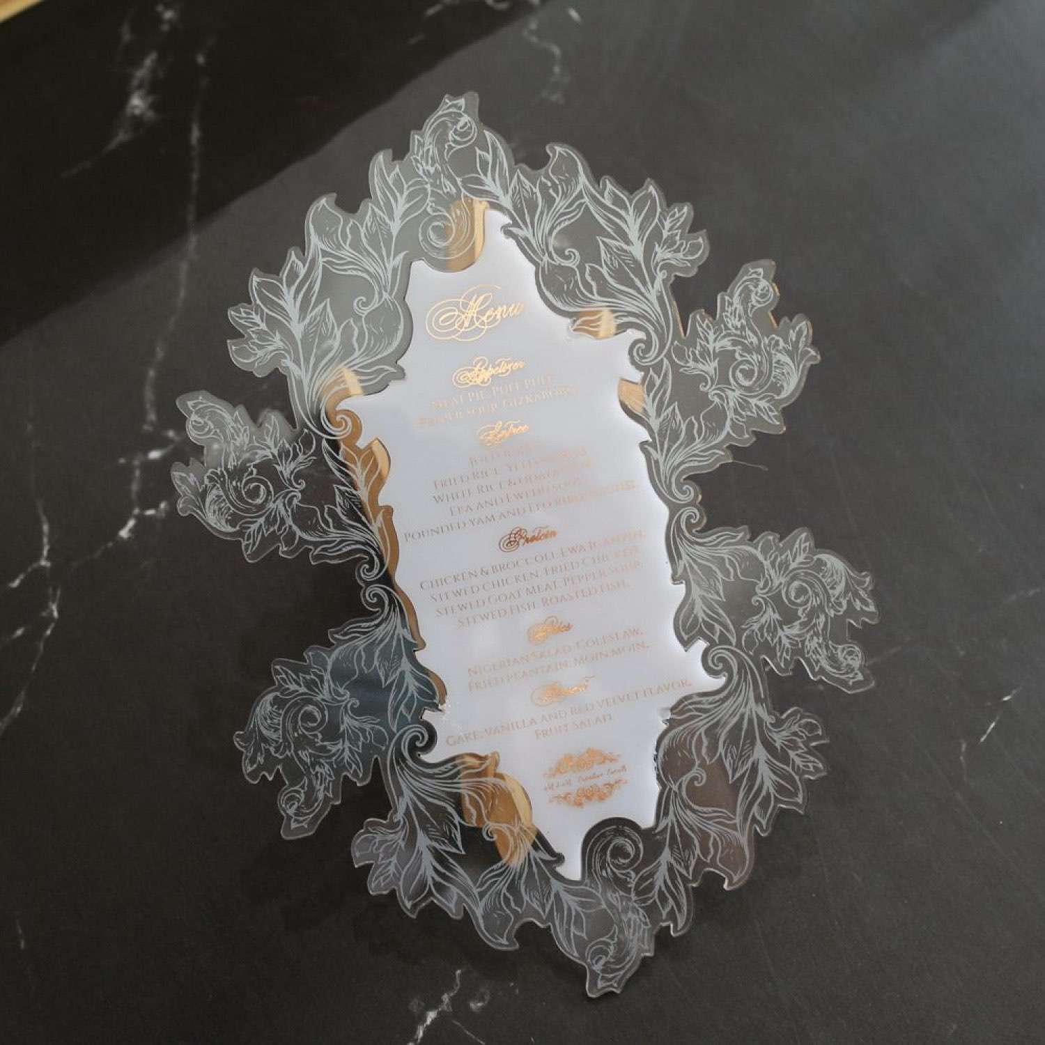 Foil Printing Acrylic Invitation Card Thank You Card Greeting Card